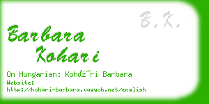 barbara kohari business card